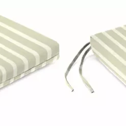 Jordan Manufacturing Custom Order Cushions Set Of 2 Outdoor French Edge Seat Cushions- Sunbrella CAST MIST GLEN RAVEN