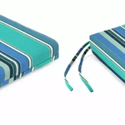 Jordan Manufacturing Custom Order Cushions Set Of 2 Outdoor French Edge Seat Cushions- Sunbrella DOLCE STR OASIS ACR GLEN RAVEN