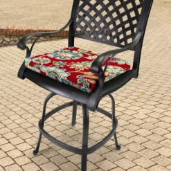 Jordan Manufacturing Outdoor French Edge Seat Cushion-DAELYN CHERRY RICHLOOM Custom Order Cushions