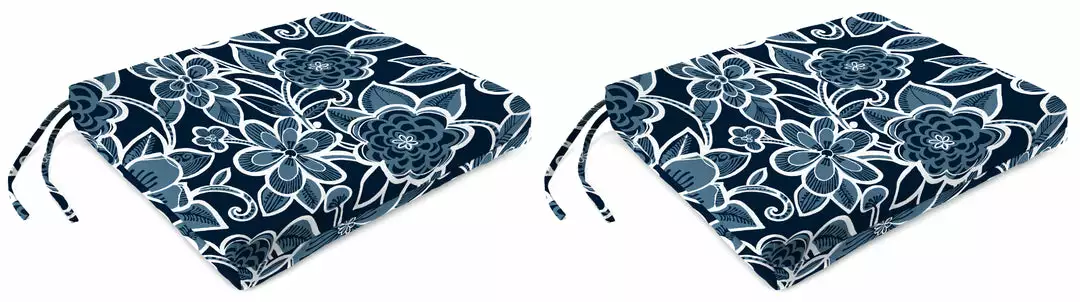Jordan Manufacturing Custom Order Cushions Outdoor French Edge Seat Cushion-HALSEY NAVY RICHLOOM 1 Jordan Manufacturing Custom Order Cushions Outdoor French Edge Seat Cushion-HALSEY NAVY RICHLOOM