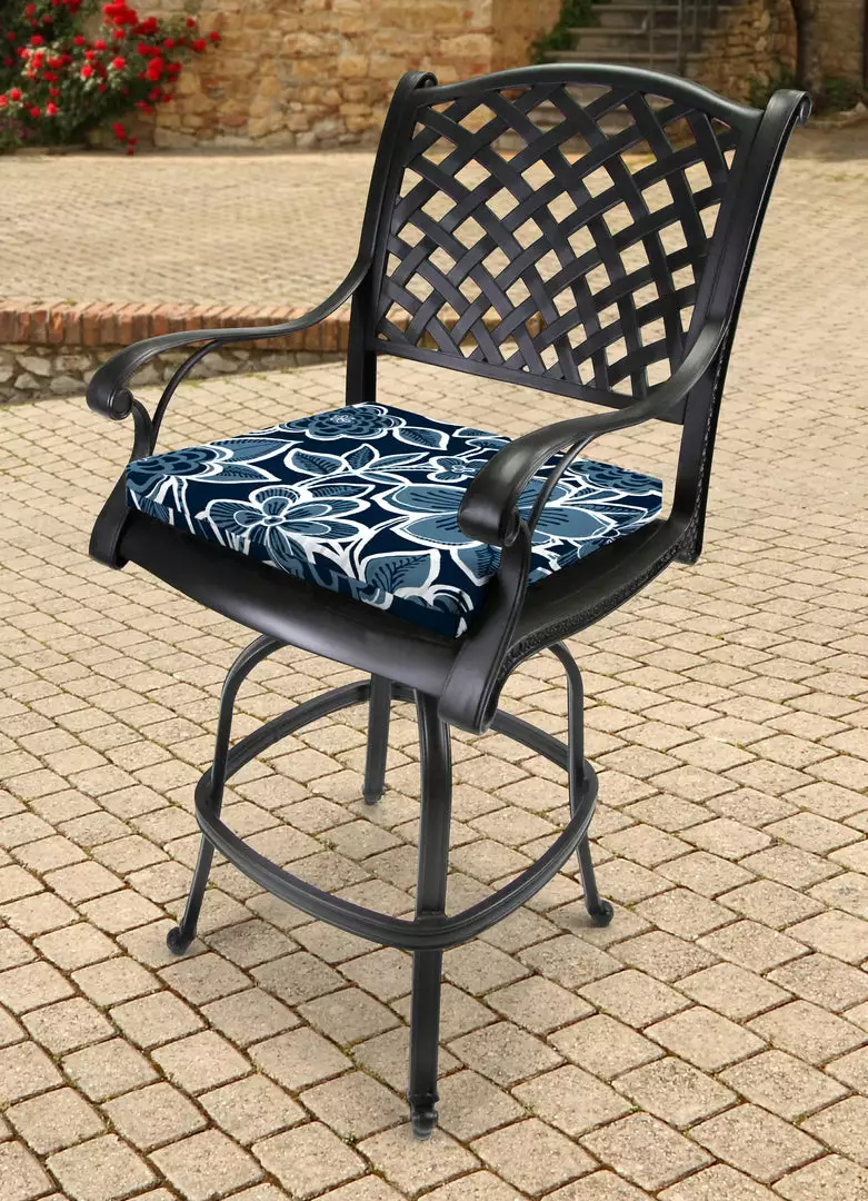 Jordan Manufacturing Custom Order Cushions Outdoor French Edge Seat Cushion-HALSEY NAVY RICHLOOM 2 Jordan Manufacturing Custom Order Cushions Outdoor French Edge Seat Cushion-HALSEY NAVY RICHLOOM