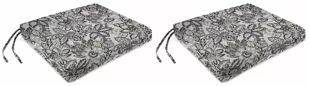 Jordan Manufacturing Custom Order Cushions Outdoor French Edge Seat Cushion-COPELAND NOIR RICHLOOM 1 Jordan Manufacturing Custom Order Cushions Outdoor French Edge Seat Cushion-COPELAND NOIR RICHLOOM