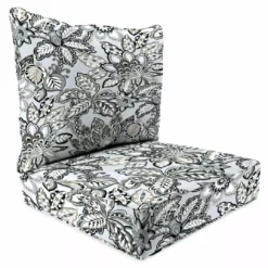 Jordan Manufacturing Custom Order Cushions Outdoor 2PC Deep SDeat Chair Cushion-COPELAND NOIR RICHLOOM