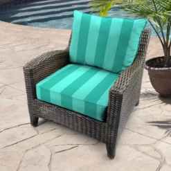 Jordan Manufacturing Custom Order Cushions Outdoor 2PC Deep Seat Chair Cushion-PREVIEW LAGOON