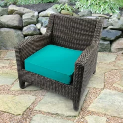 Jordan Manufacturing Custom Order Cushions Outdoor Boxed Edge Deep Seat Cushion- Sunbrella CANVAS ARUBA GLEN RAVEN