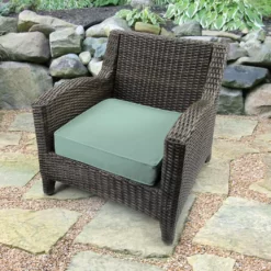 Jordan Manufacturing Outdoor Boxed Edge Deep Seat Cushion- Sunbrella CANVAS SPA ACR GLEN RAVEN Custom Order Cushions