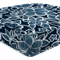 Jordan Manufacturing Outdoor Boxed Edge Deep Seat Cushion-HALSEY NAVY RICHLOOM Custom Order Cushions