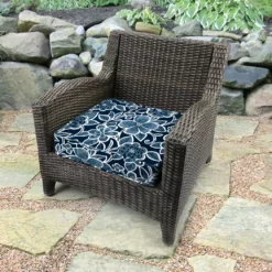 Jordan Manufacturing Outdoor Boxed Edge Deep Seat Cushion-HALSEY NAVY RICHLOOM Custom Order Cushions