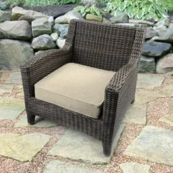 Jordan Manufacturing Outdoor Boxed Edge Deep Seat Cushion-TORY BISQUE RICHLOOM