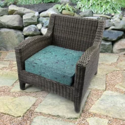 Jordan Manufacturing Custom Order Cushions Outdoor Boxed Edge Deep Seat Cushion-TALIA CARIBE RICHLOOM