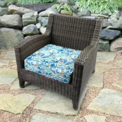 Jordan Manufacturing Custom Order Cushions Outdoor Boxed Edge Deep Seat Cushion-BALLYFIN BAY BLUE RICHLOOM