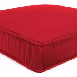 Jordan Manufacturing Outdoor Boxed Edge Deep Seat Cushion- Sunbrella CANVAS JOCKEY ACR RED ACR GLEN RAVEN Custom Order Cushions