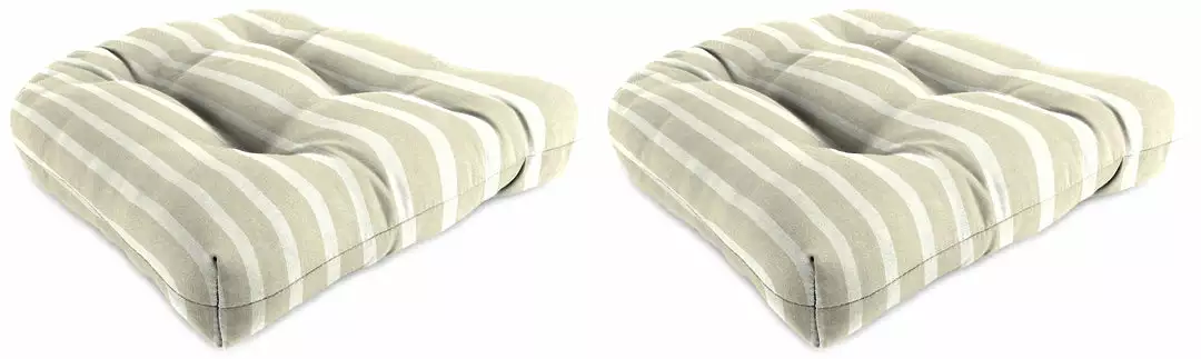 Jordan Manufacturing Custom Order Cushions Set Of 2 Outdoor 18" Wicker Chair Cushions-Sunbrella CAST MIST GLEN RAVEN 1 Jordan Manufacturing Custom Order Cushions Set Of 2 Outdoor 18" Wicker Chair Cushions-Sunbrella CAST MIST GLEN RAVEN