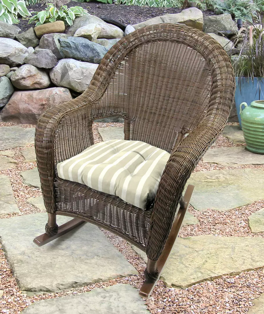 Jordan Manufacturing Custom Order Cushions Set Of 2 Outdoor 18" Wicker Chair Cushions-Sunbrella CAST MIST GLEN RAVEN 2 Jordan Manufacturing Custom Order Cushions Set Of 2 Outdoor 18" Wicker Chair Cushions-Sunbrella CAST MIST GLEN RAVEN