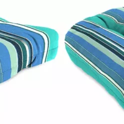 Jordan Manufacturing Custom Order Cushions Set Of 2 Outdoor 18" Wicker Chair Cushions-Sunbrella DOLCE STR OASIS ACR GLEN RAVEN