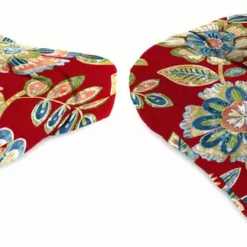 Jordan Manufacturing Set Of 2 Outdoor 18" Wicker Chair Cushions-DAELYN CHERRY RICHLOOM