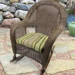 Jordan Manufacturing Set Of 2 Outdoor 18" Wicker Chair Cushions-TERRACE SUNRISE RICHLOOM Custom Order Cushions