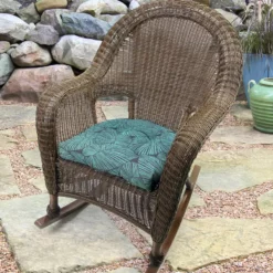 Jordan Manufacturing Custom Order Cushions Set Of 2 Outdoor 18" Wicker Chair Cushions-TALIA CARIBE RICHLOOM