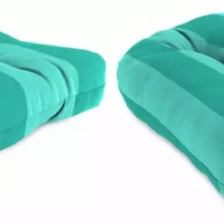 Jordan Manufacturing Set Of 2 Outdoor 18" Wicker Chair Cushions-PREVIEW LAGOON