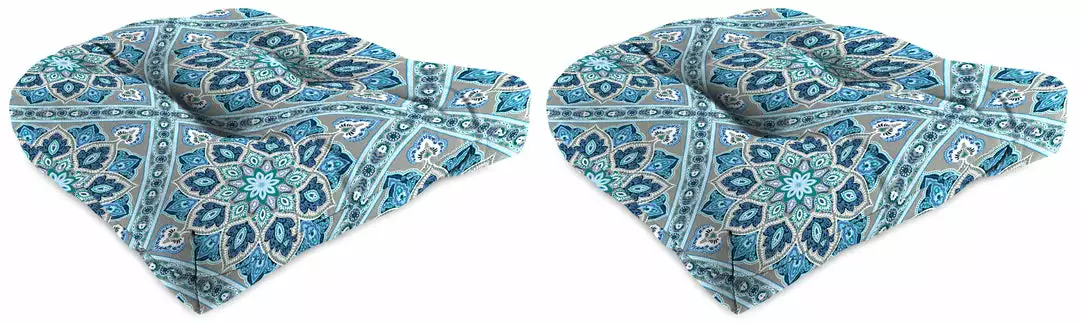 Jordan Manufacturing Set Of 2 Outdoor 18" Wicker Chair Cushions-MEDLO BAY RICHLOOM 1 Jordan Manufacturing Set Of 2 Outdoor 18" Wicker Chair Cushions-MEDLO BAY RICHLOOM