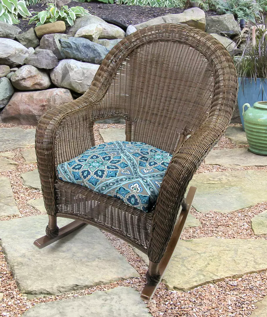 Jordan Manufacturing Set Of 2 Outdoor 18" Wicker Chair Cushions-MEDLO BAY RICHLOOM 2 Jordan Manufacturing Set Of 2 Outdoor 18" Wicker Chair Cushions-MEDLO BAY RICHLOOM