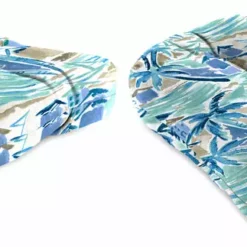 Jordan Manufacturing Set Of 2 Outdoor 18" Wicker Chair Cushions-BALLYFIN BAY BLUE RICHLOOM