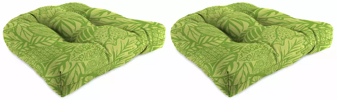 Jordan Manufacturing Custom Order Cushions Set Of 2 Outdoor 18" Wicker Chair Cushions-MAVEN LEAF RICHLOOM 1 Jordan Manufacturing Custom Order Cushions Set Of 2 Outdoor 18" Wicker Chair Cushions-MAVEN LEAF RICHLOOM