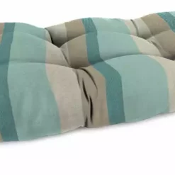 Jordan Manufacturing Outdoor 44" Wicker Loveseat Cushion-Sunbrella GETAWAY MIST GLEN RAVEN