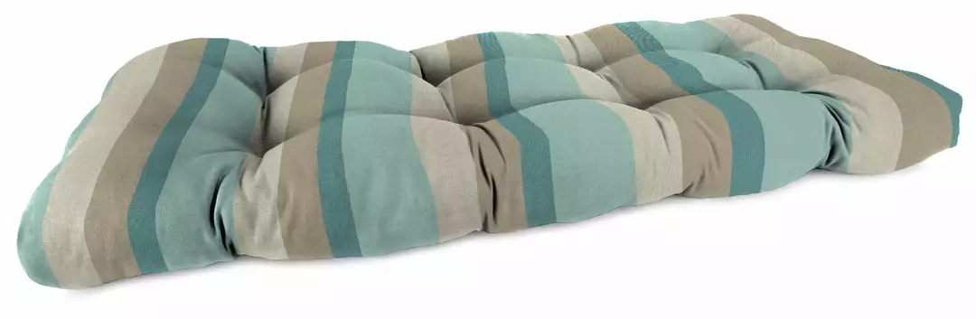 Jordan Manufacturing Outdoor 44" Wicker Loveseat Cushion-Sunbrella GETAWAY MIST GLEN RAVEN 1 Jordan Manufacturing Outdoor 44" Wicker Loveseat Cushion-Sunbrella GETAWAY MIST GLEN RAVEN