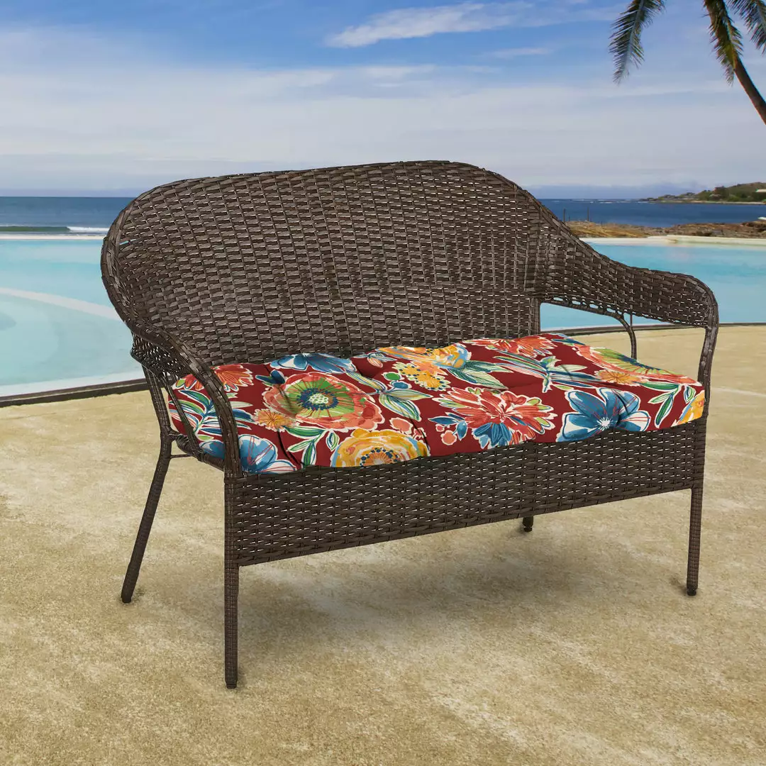 Jordan Manufacturing Outdoor 44" Wicker Loveseat Cushion-COLSEN BERRY RICHLOOM 2 Jordan Manufacturing Outdoor 44" Wicker Loveseat Cushion-COLSEN BERRY RICHLOOM