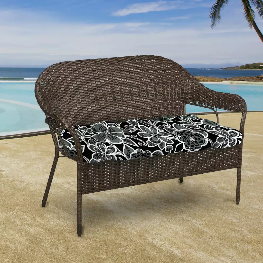 Jordan Manufacturing Custom Order Cushions Outdoor 44" Wicker Loveseat Cushion-HALSEY SHADOW RICHLOOM 2 Jordan Manufacturing Custom Order Cushions Outdoor 44" Wicker Loveseat Cushion-HALSEY SHADOW RICHLOOM