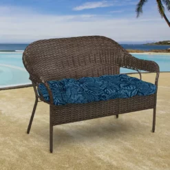Jordan Manufacturing Outdoor 44" Wicker Loveseat Cushion-MAVEN CAPRI