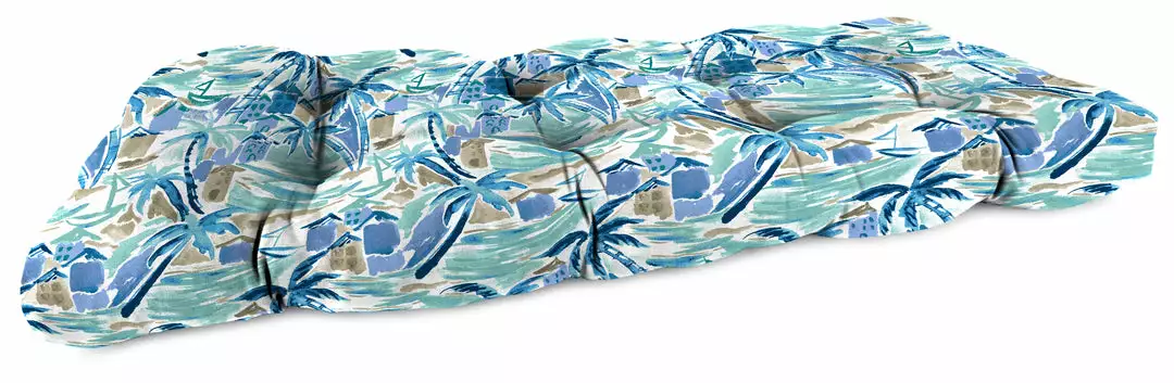 Jordan Manufacturing Custom Order Cushions Outdoor 44" Wicker Loveseat Cushion-BALLYFIN BAY BLUE RICHLOOM 1 Jordan Manufacturing Custom Order Cushions Outdoor 44" Wicker Loveseat Cushion-BALLYFIN BAY BLUE RICHLOOM