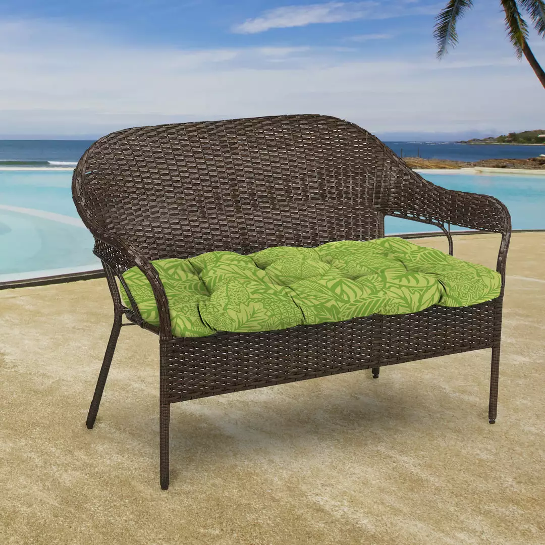 Jordan Manufacturing Outdoor 44" Wicker Loveseat Cushion-MAVEN LEAF RICHLOOM Custom Order Cushions 2 Jordan Manufacturing Outdoor 44" Wicker Loveseat Cushion-MAVEN LEAF RICHLOOM Custom Order Cushions