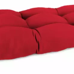 Jordan Manufacturing Outdoor 44" Wicker Loveseat Cushion-Sunbrella CANVAS JOCKEY ACR RED ACR GLEN RAVEN