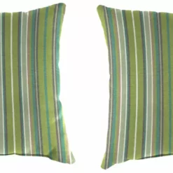 Jordan Manufacturing Custom Order Cushions Outdoor 18" Accessory Throw Pillows, Set Of 2- Sunbrella FOSTER SURFSIDE RAVEN
