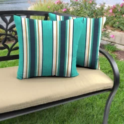 Jordan Manufacturing Outdoor 18" Accessory Throw Pillows, Set Of 2- Sunbrella TOKEN SURFSIDE GLEN RAVEN