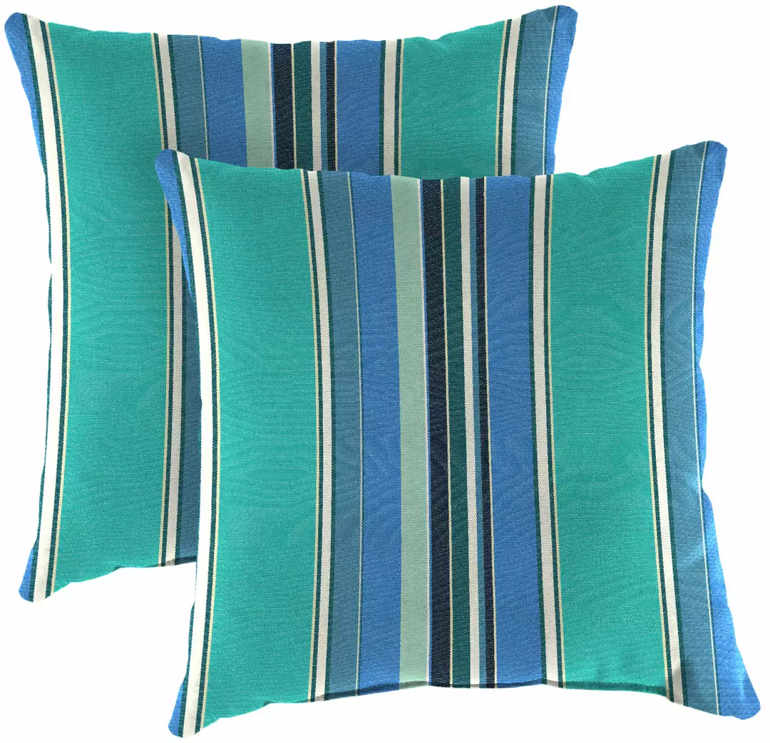 Jordan Manufacturing Custom Order Cushions Outdoor 18" Accessory Throw Pillows, Set Of 2- Sunbrella DOLCE STR OASIS ACR GLEN RAVEN 1 Jordan Manufacturing Custom Order Cushions Outdoor 18" Accessory Throw Pillows, Set Of 2- Sunbrella DOLCE STR OASIS ACR GLEN RAVEN