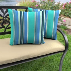 Jordan Manufacturing Custom Order Cushions Outdoor 18" Accessory Throw Pillows, Set Of 2- Sunbrella DOLCE STR OASIS ACR GLEN RAVEN