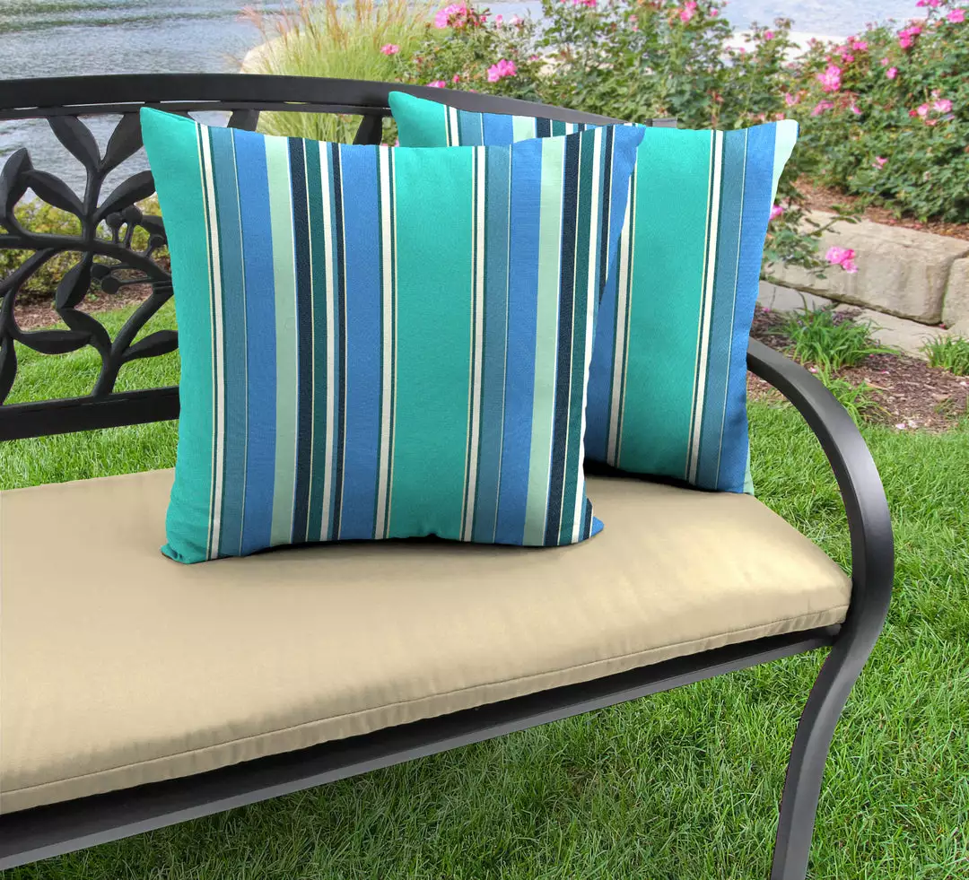 Jordan Manufacturing Custom Order Cushions Outdoor 18" Accessory Throw Pillows, Set Of 2- Sunbrella DOLCE STR OASIS ACR GLEN RAVEN 2 Jordan Manufacturing Custom Order Cushions Outdoor 18" Accessory Throw Pillows, Set Of 2- Sunbrella DOLCE STR OASIS ACR GLEN RAVEN