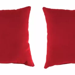 Jordan Manufacturing Custom Order Cushions Outdoor 18" Accessory Throw Pillows, Set Of 2- Sunbrella CANVAS JOCKEY ACR RED ACR GLEN RAVEN