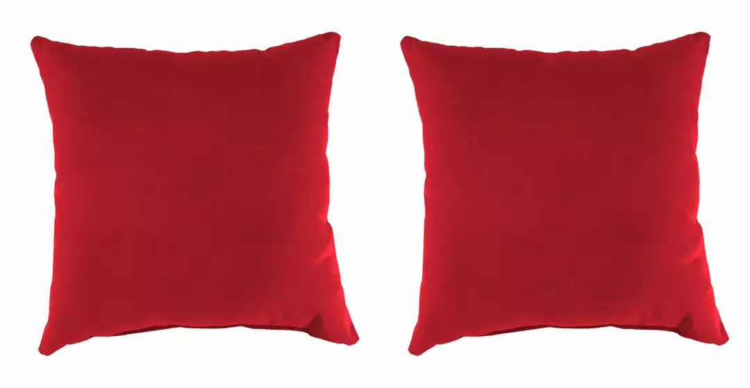 Jordan Manufacturing Custom Order Cushions Outdoor 18" Accessory Throw Pillows, Set Of 2- Sunbrella CANVAS JOCKEY ACR RED ACR GLEN RAVEN 1 Jordan Manufacturing Custom Order Cushions Outdoor 18" Accessory Throw Pillows, Set Of 2- Sunbrella CANVAS JOCKEY ACR RED ACR GLEN RAVEN