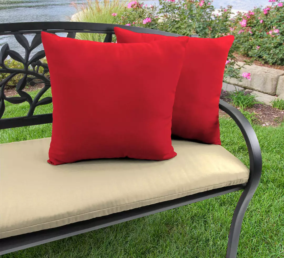 Jordan Manufacturing Custom Order Cushions Outdoor 18" Accessory Throw Pillows, Set Of 2- Sunbrella CANVAS JOCKEY ACR RED ACR GLEN RAVEN 2 Jordan Manufacturing Custom Order Cushions Outdoor 18" Accessory Throw Pillows, Set Of 2- Sunbrella CANVAS JOCKEY ACR RED ACR GLEN RAVEN