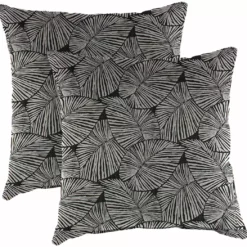 Jordan Manufacturing Outdoor 18" Accessory Throw Pillows-TALIA NOIR RICHLOOM Custom Order Cushions