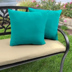 Jordan Manufacturing Outdoor 16" Accessory Throw Pillows, Set Of 2- Sunbrella CANVAS ARUBA GLEN RAVEN
