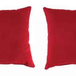 Jordan Manufacturing Custom Order Cushions Outdoor 16" Accessory Throw Pillows, Set Of 2- Sunbrella CANVAS JOCKEY ACR RED ACR GLEN RAVEN