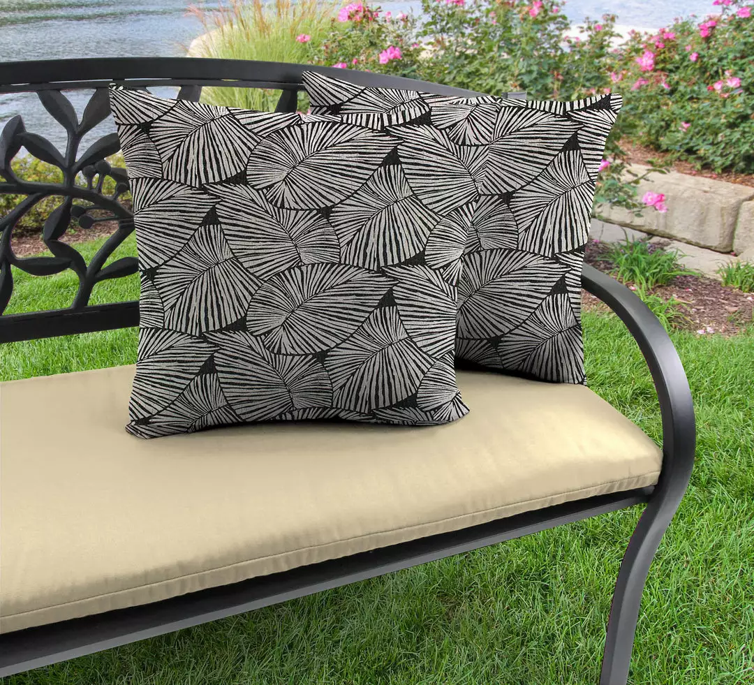 Jordan Manufacturing Outdoor 16" Accessory Throw Pillows, Set Of 2-TALIA NOIR RICHLOOM Custom Order Cushions 2 Jordan Manufacturing Outdoor 16" Accessory Throw Pillows, Set Of 2-TALIA NOIR RICHLOOM Custom Order Cushions