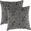 Jordan Manufacturing Outdoor 16" Accessory Throw Pillows, Set Of 2-TALIA NOIR RICHLOOM Custom Order Cushions