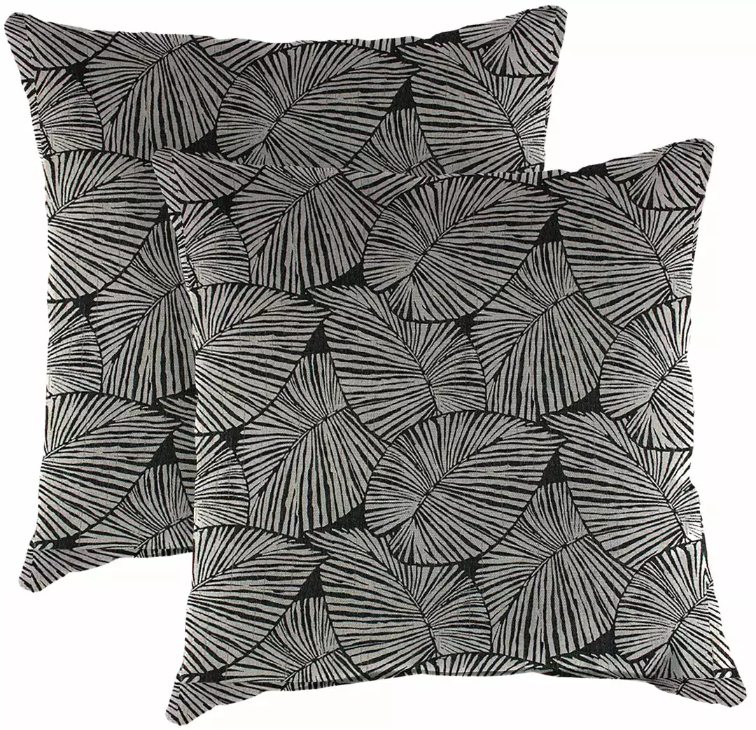 Jordan Manufacturing Outdoor 16" Accessory Throw Pillows, Set Of 2-TALIA NOIR RICHLOOM Custom Order Cushions 1 Jordan Manufacturing Outdoor 16" Accessory Throw Pillows, Set Of 2-TALIA NOIR RICHLOOM Custom Order Cushions
