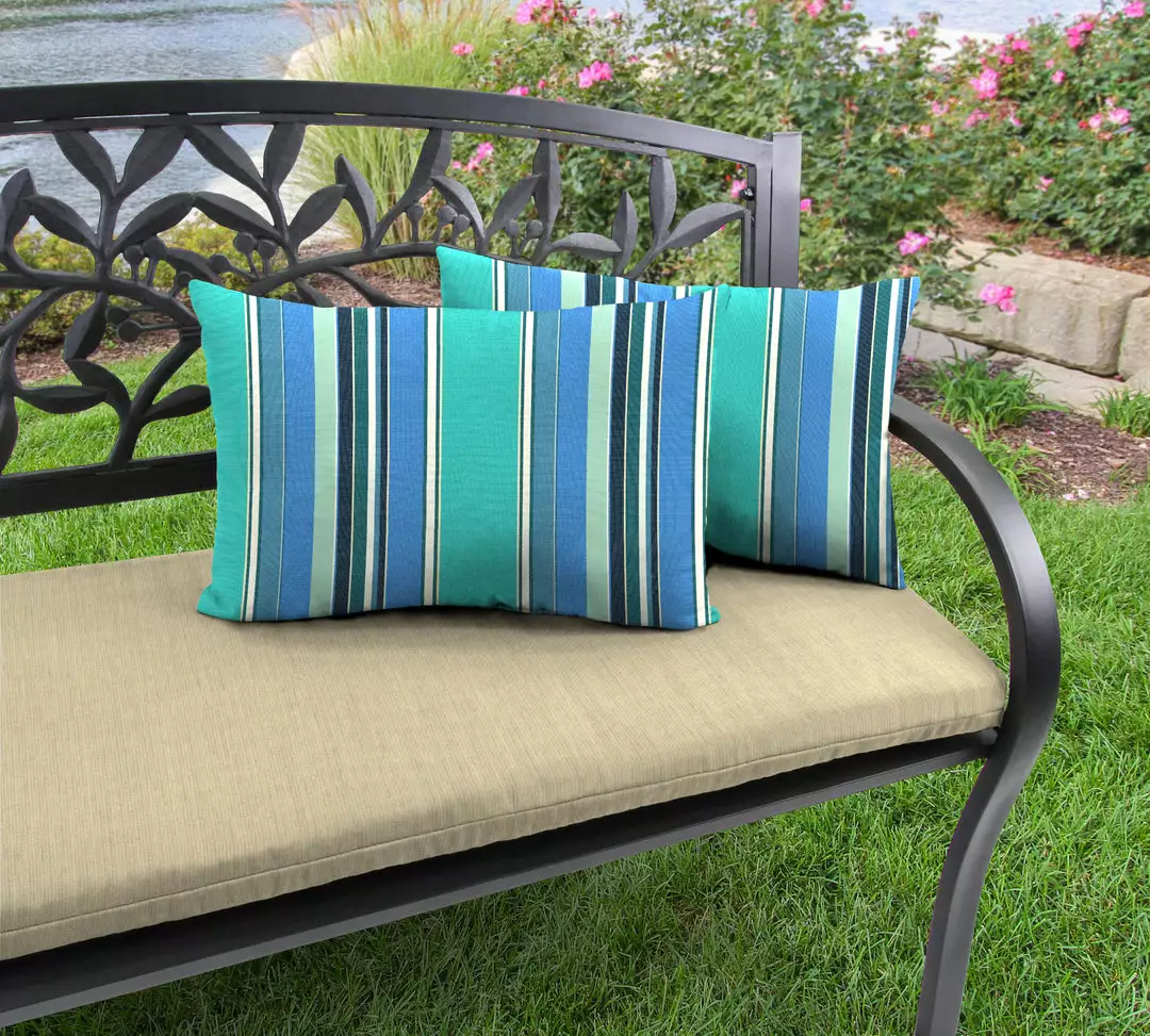 Jordan Manufacturing Outdoor Lumbar Accessory Throw Pillows, Set Of 2- Sunbrella DOLCE STR OASIS ACR GLEN RAVEN Custom Order Cushions 2 Jordan Manufacturing Outdoor Lumbar Accessory Throw Pillows, Set Of 2- Sunbrella DOLCE STR OASIS ACR GLEN RAVEN Custom Order Cushions